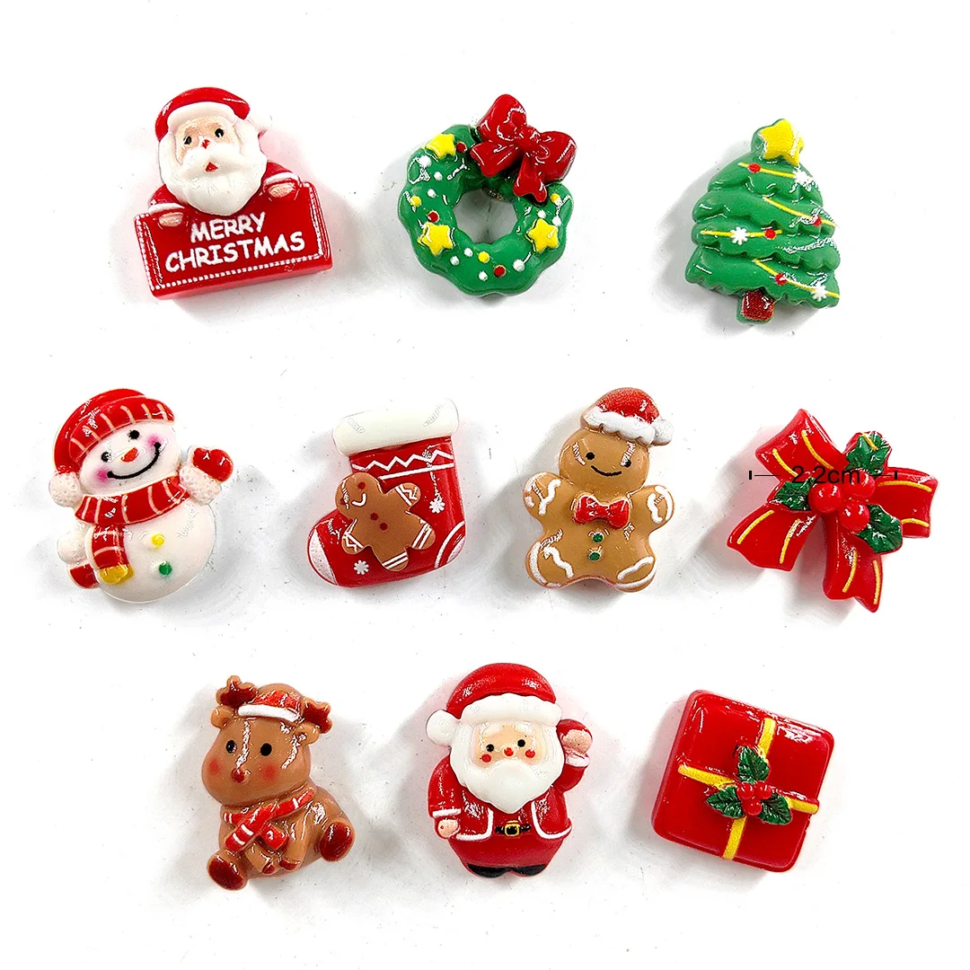 10pcs Red Christmas Fridge Magnet Gife Food Figurine Resin Refrigerator Whiteboard Sticker Diy Decoration Kitchen Accessories