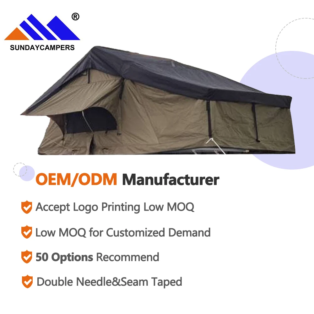 

Sunday Campers Waterproof Sunshade Folding Roof Top Car Family Camping Outdoor Tent with Awning Annex Room