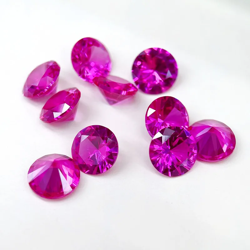 Pretty Pink Ruby 15mm 13.0ct Round Cut for Jewelry Making VVS Loose Gemstone Pass UV Test Gemstone for Jewelry Inlay Collection