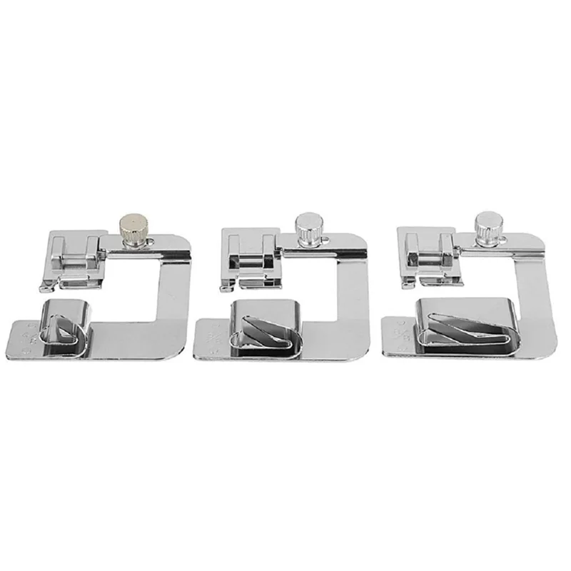 

AT28-Wide Rolled Hem Foot Kit, 3 Pieces (1/2", 3/4", 1") For Low Shank Domestic Sewing Machines