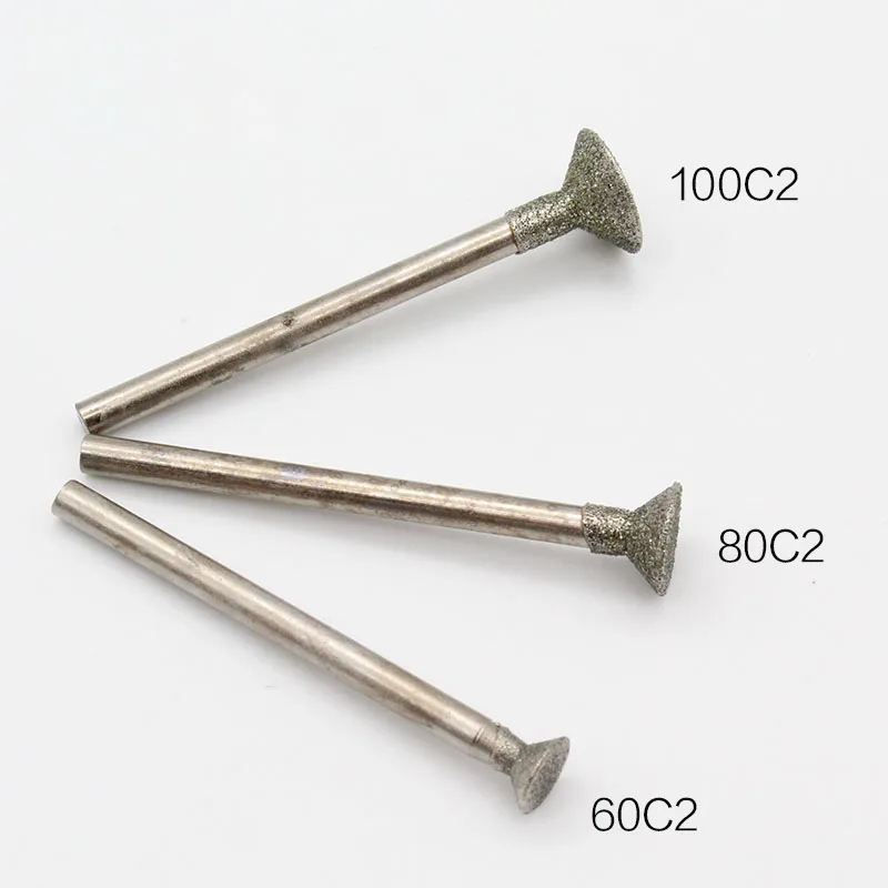Mata Bor เจียรเพชรก้านขนาด2.35/3มม. สำหรับเครื่องมือตัดแบบโรตารี่ของ Dremel