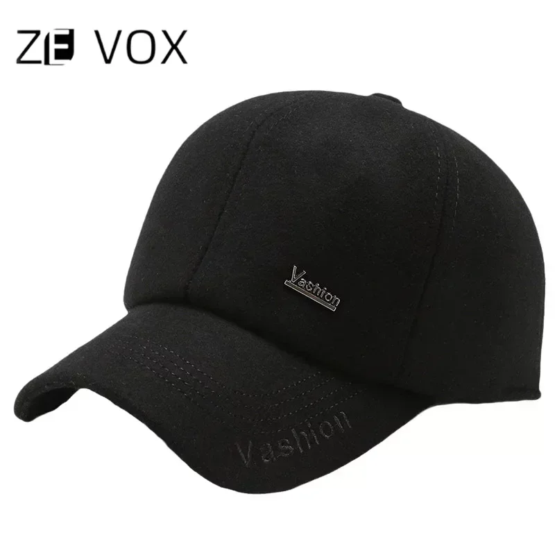 Men\'s Baseball Cap Adjustable Autumn Winter Male Warm Golf Sport Hat Fashion Designer Cotton Wool Black Fishing Trucker Hat