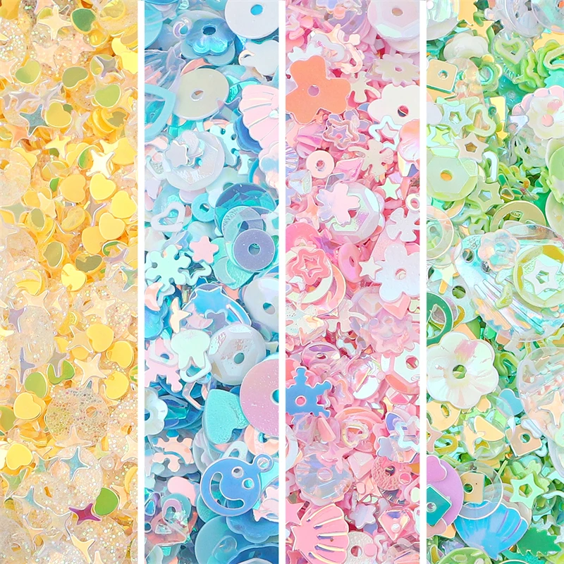 20g Mixed Shapes 3-10mm Colorful Loose Sequins for Nail Decoration Art Craft DIY Scrapbooking Garment Sewing on Accessories