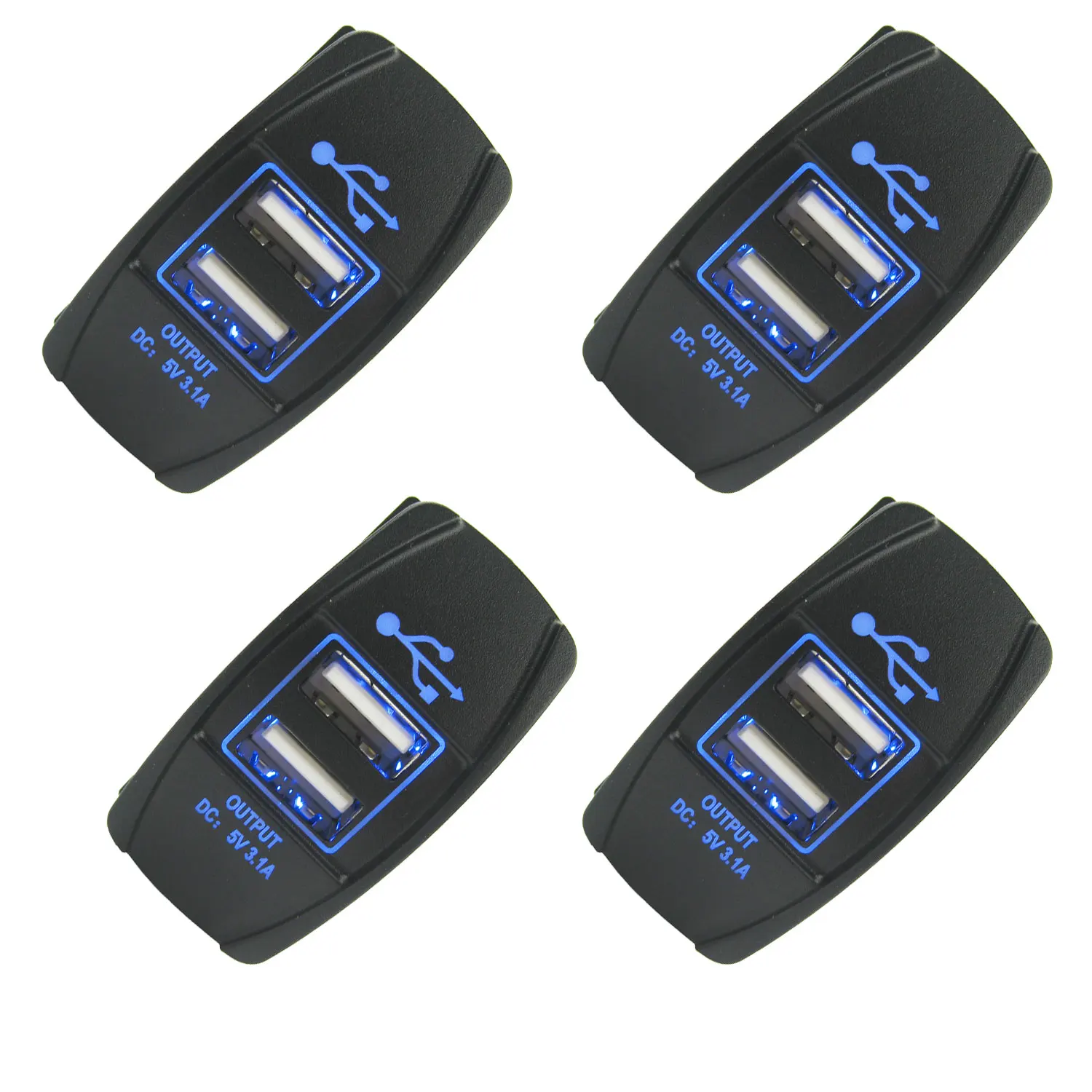 

4 шт., USB-разъем для зарядного устройства для морской лодки, панель 5 В, 3,1 А, двойной, двойной, 2 порта для автомобиля на колесах