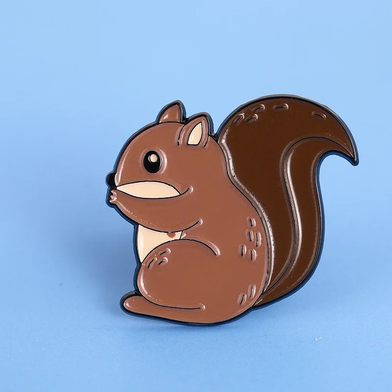 Cartoon squirrel brooch alloy baking varnish badge fresh and lovely monkey head woodpecker brooch