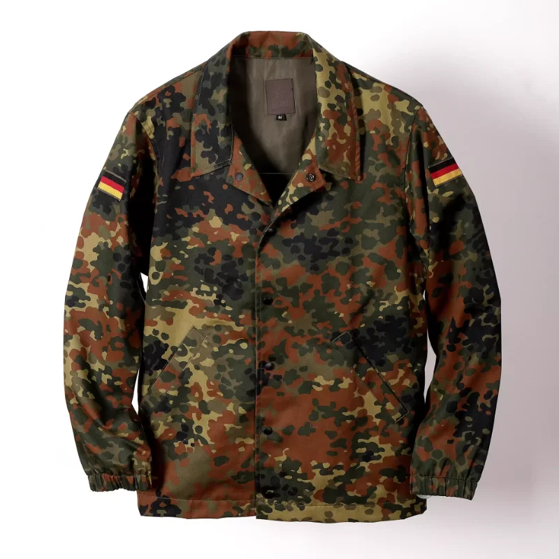 

German De Ban Coach Jacket Men's Flip Collar Short