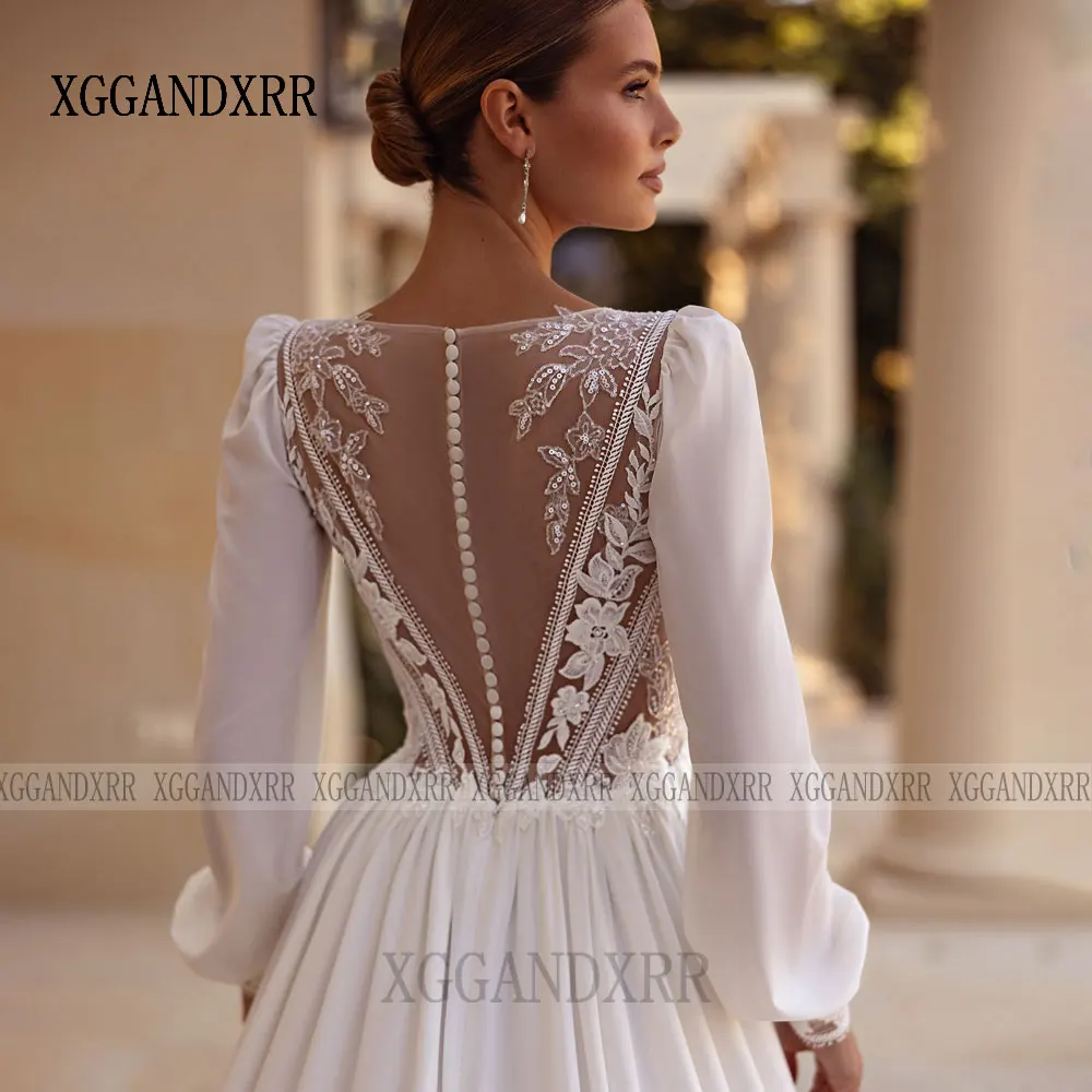 Vintage Brautkleider A-Linie Böhmen Brautkleider Lange Puffärmel Roben Hoher Schlitz Charmante Vestidos De Novia Maßgeschneidert 2026