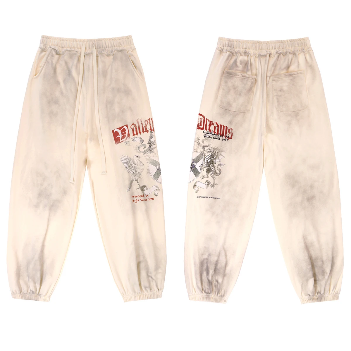 بنطال رياضي للركض برباط مغسول من High Street للرجال والنساء، بنطال تيري فضفاض غير رسمي كبير الحجم