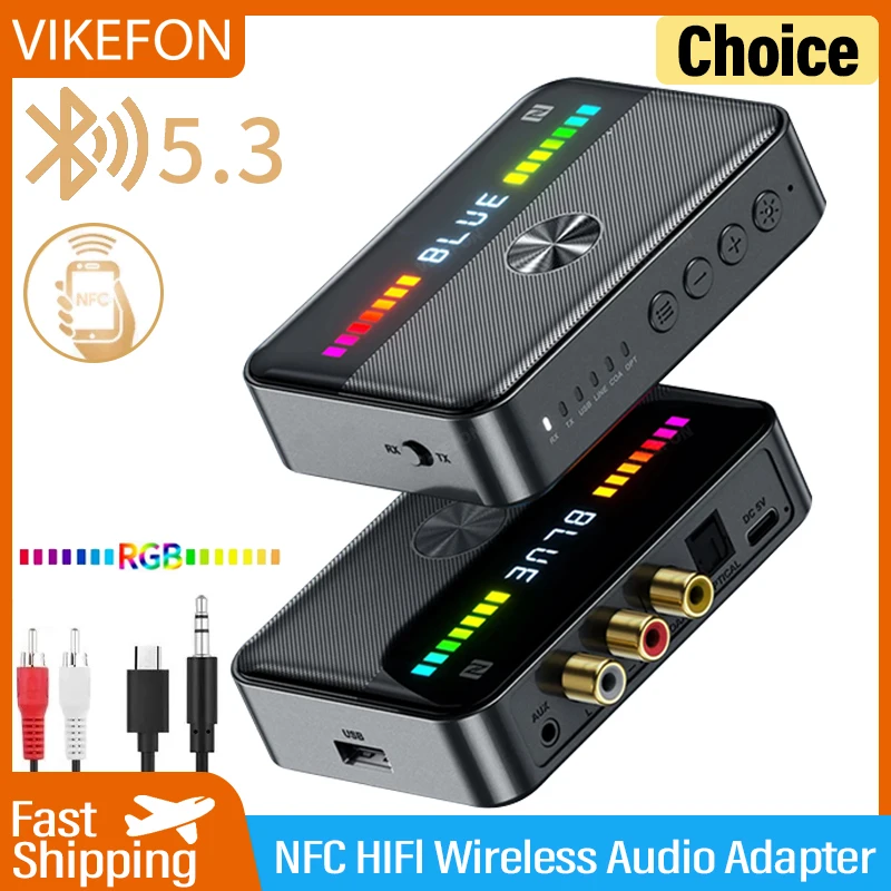 NFC Bluetooth Audio Receiver Transmitter 3.5MM AUX RCA USB Coaxial Optical DAC Converter Wireless Adapter for TV PC Car Speaker