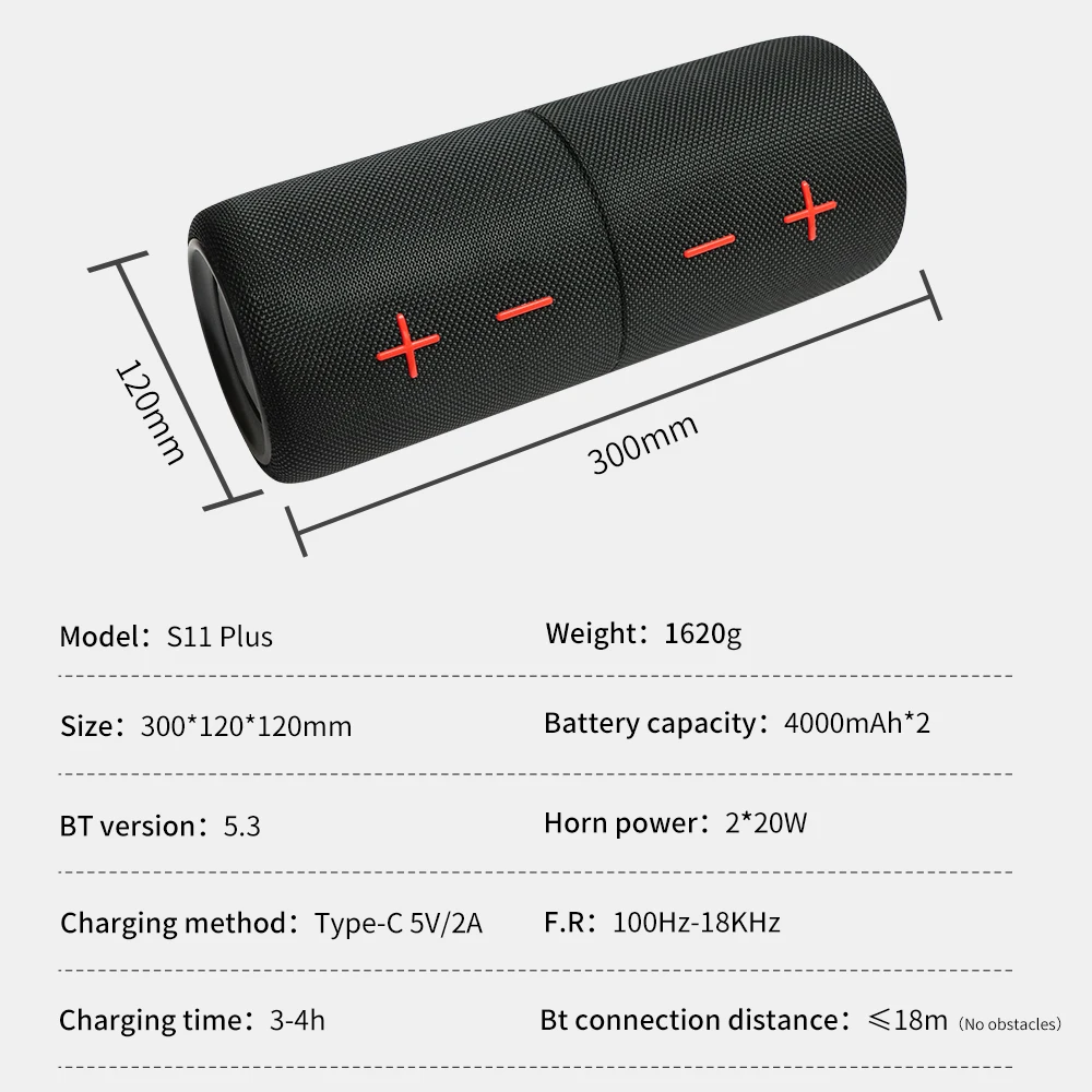 2 in 1 Portable Split 40W Wireless Speaker, IPX6 Waterproof Portable Dual Speaker with RGB Lights TWS Pairing for Outdoor, Home