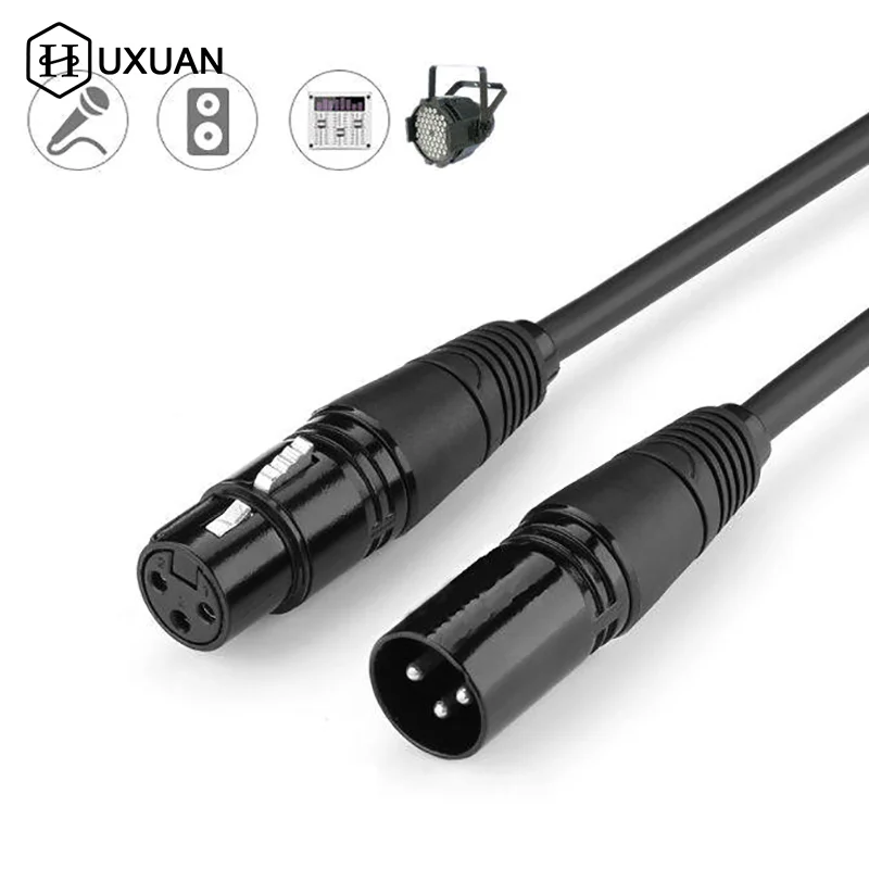 3-Pin DMX512 Cable Male To Female XLR Connector Signal Wire For LED Stage PAR Light DJ Equipment