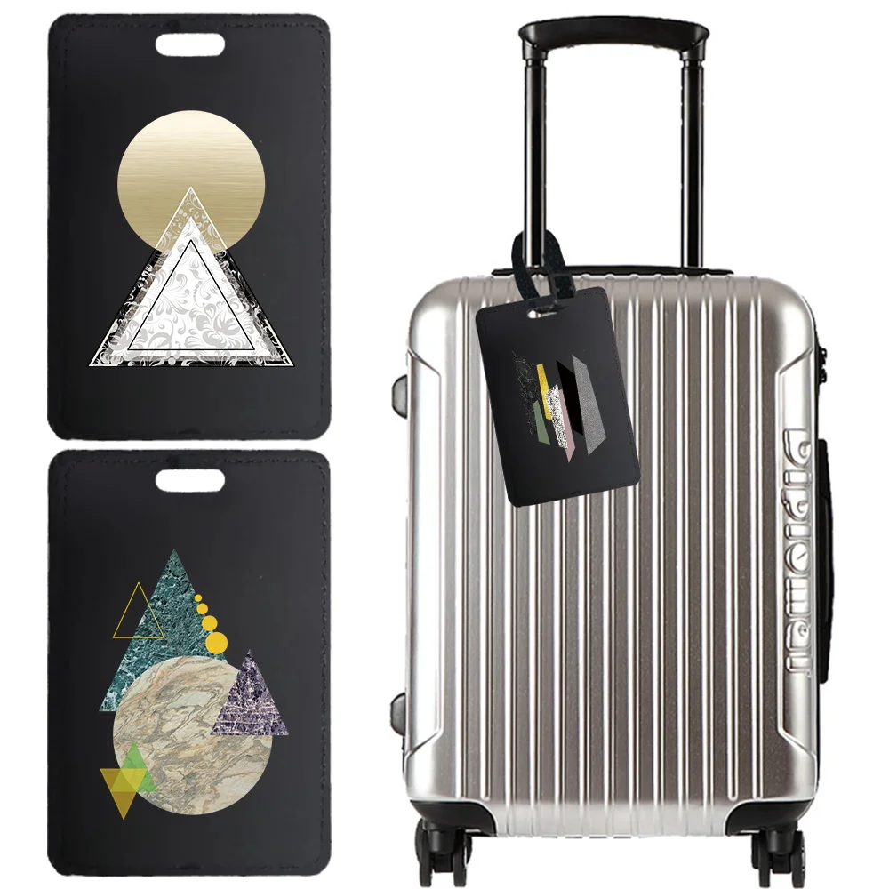 Gepersonaliseerde Bagage Bagage Boarding Tag Mode Pu Bagagelabel Draagbare Outdoor Accessoires Id Naam Adres Vorm Patroon