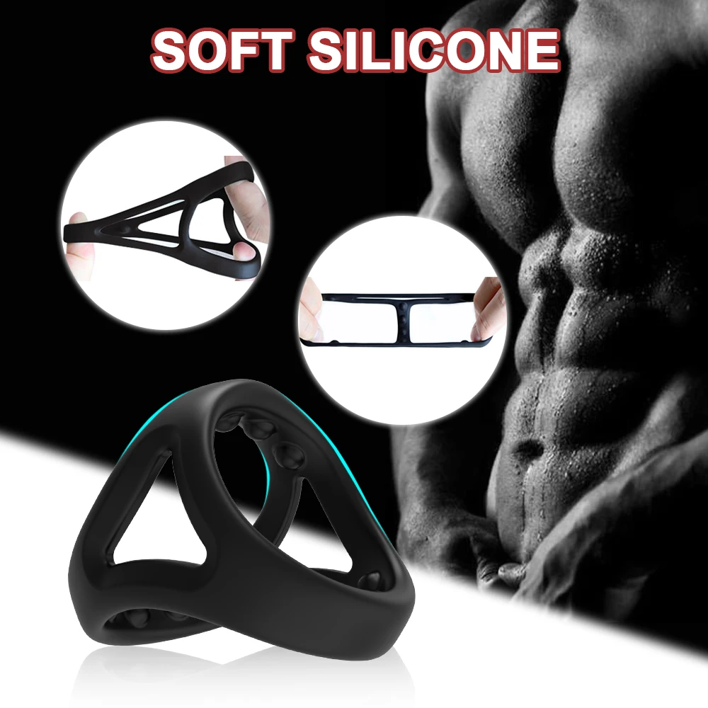 Men Cock Ring Ejaculation Delay Penis Ring Silicone Chastity Cage Male Masturbation Sex Toy for Couples Adult Goods for 18+