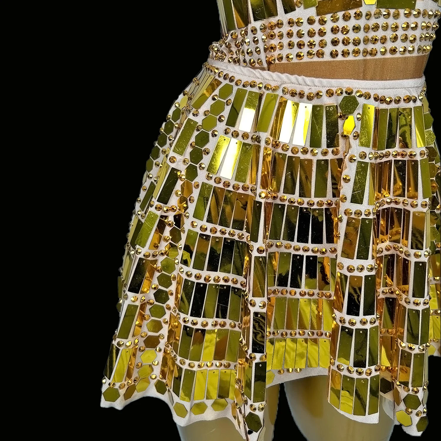 Minifalda con lentejuelas intermitentes para mujer, traje de actuación de escenario, Carnaval, Rave, fiesta, Drag Queen