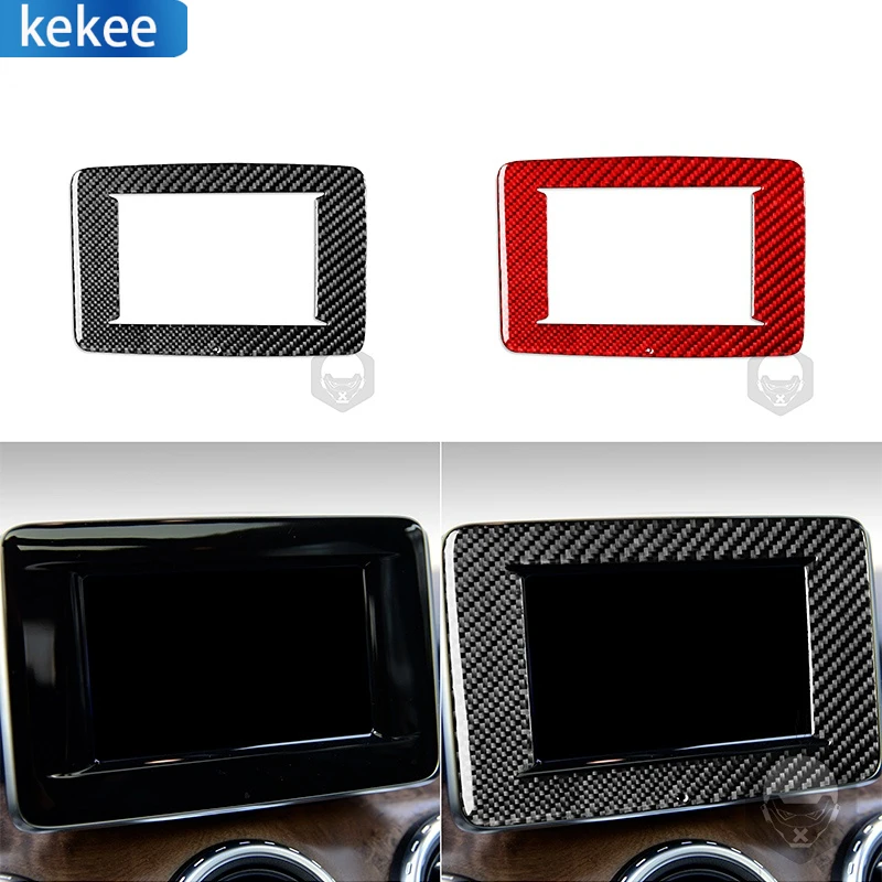 

For Mercedes-Benz CLA C117 2014-2018 GLA X156 2015-2019 Multimedia Navigation Display Cover Trim Carbon Fiber Car Accessories