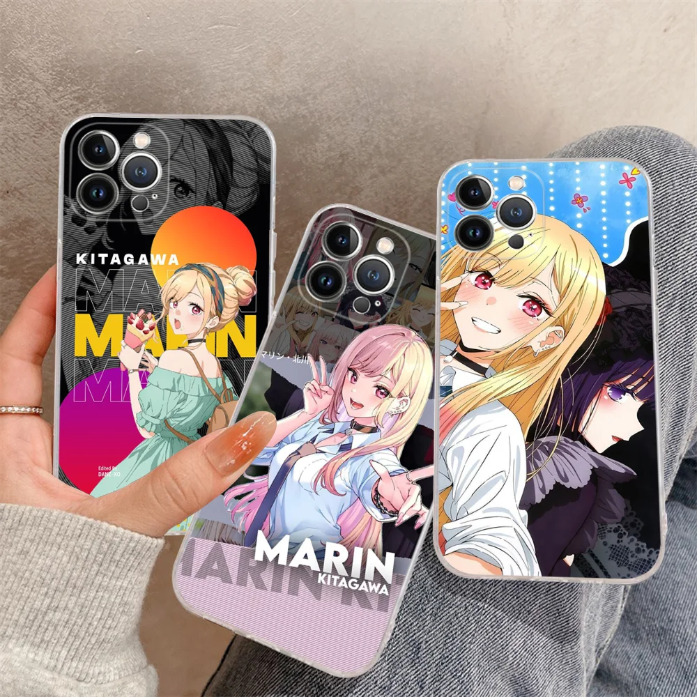 

My Dress Up Darling Marin Kitagawa Phone Case Silicone Soft For Iphone 16 15 14 13 12 11 Pro Mini XS MAX Plus X Cover