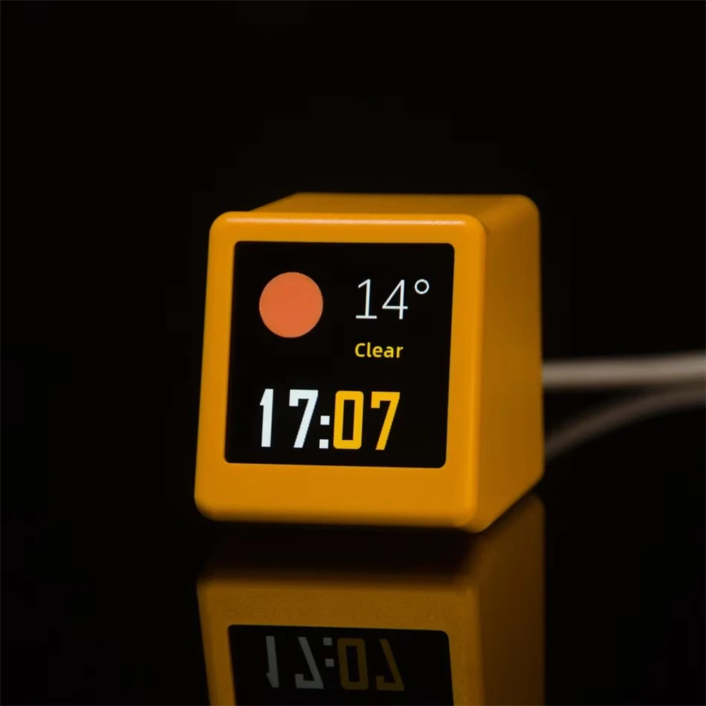 Smalltv-Ultra Cheap Smart gift Desktop Bed Clock WiFi Weather Forecast Station photo Album with Gif Animation Tech Gif