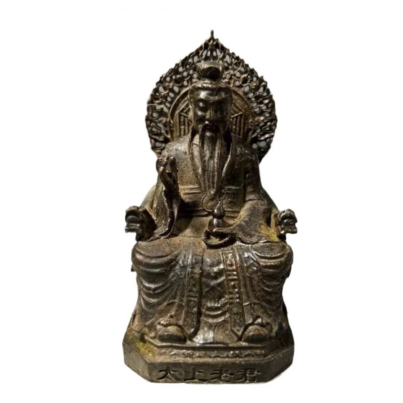 Vintage Distressed Taishang Laojun Statue Three Pure Original Home Decoration Craft Ornament