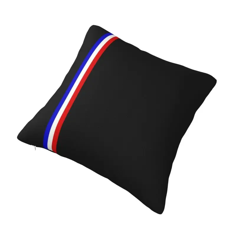 Custom Nordic Style French Flag Stripes Cushion Covers 40x40cm Soft France Patriotic Throw Pillow for Sofa Square Pillowcase