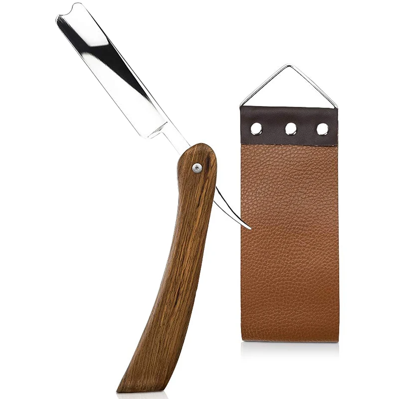 

Straight Razor,Wooden Straight Edge Razor For Man Stainless Steel Manual Straight Razor Kit Cutthroat Rosewood Razor