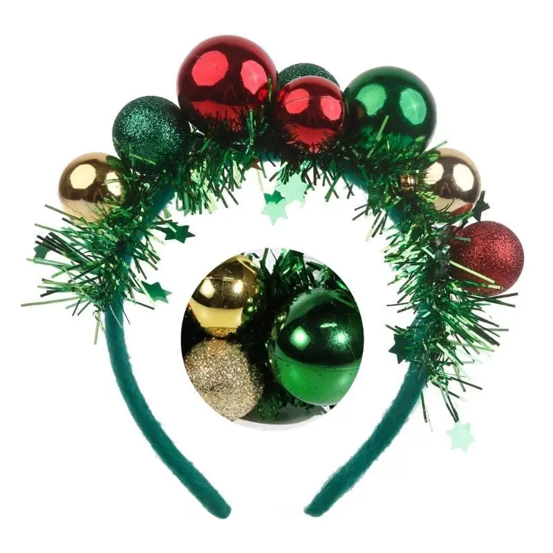 

P9FE Праздничные аксессуары для волос Обруч для волос Повязка на голову с мигающим дизайном Цветные шарики Выделитесь на 2024