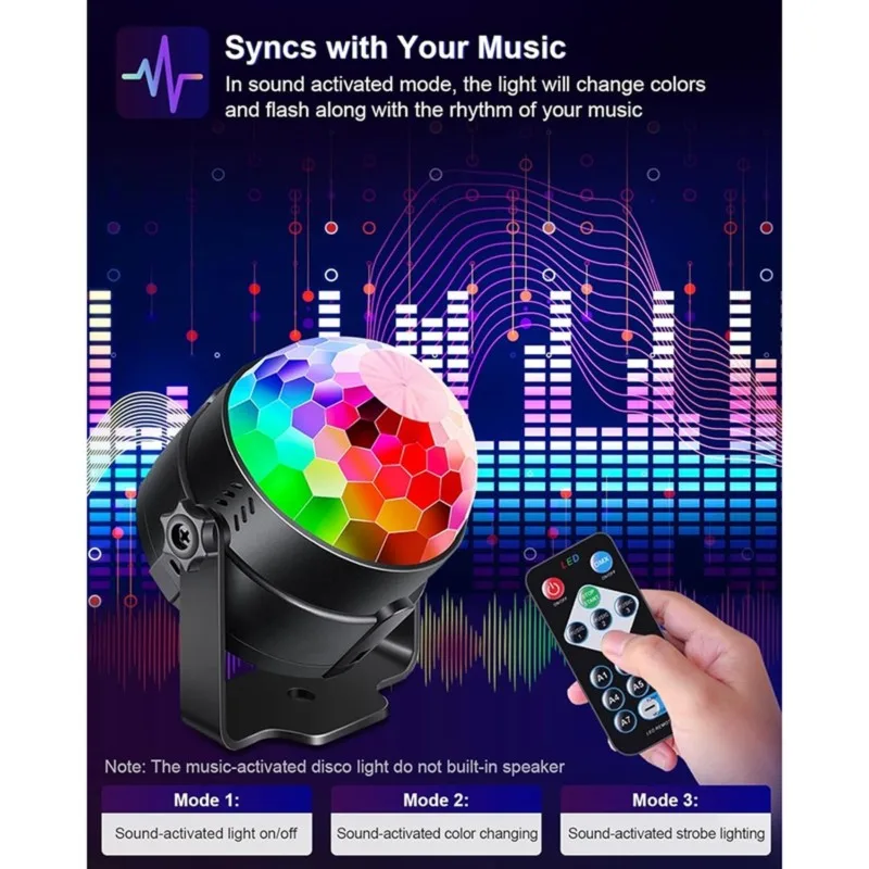 

Sound Activated Party Light 2Sets Indoor Outdoor,Disco Ball Strobe Karaokelight Karaoke Light Supplies For Christmas EU Plug