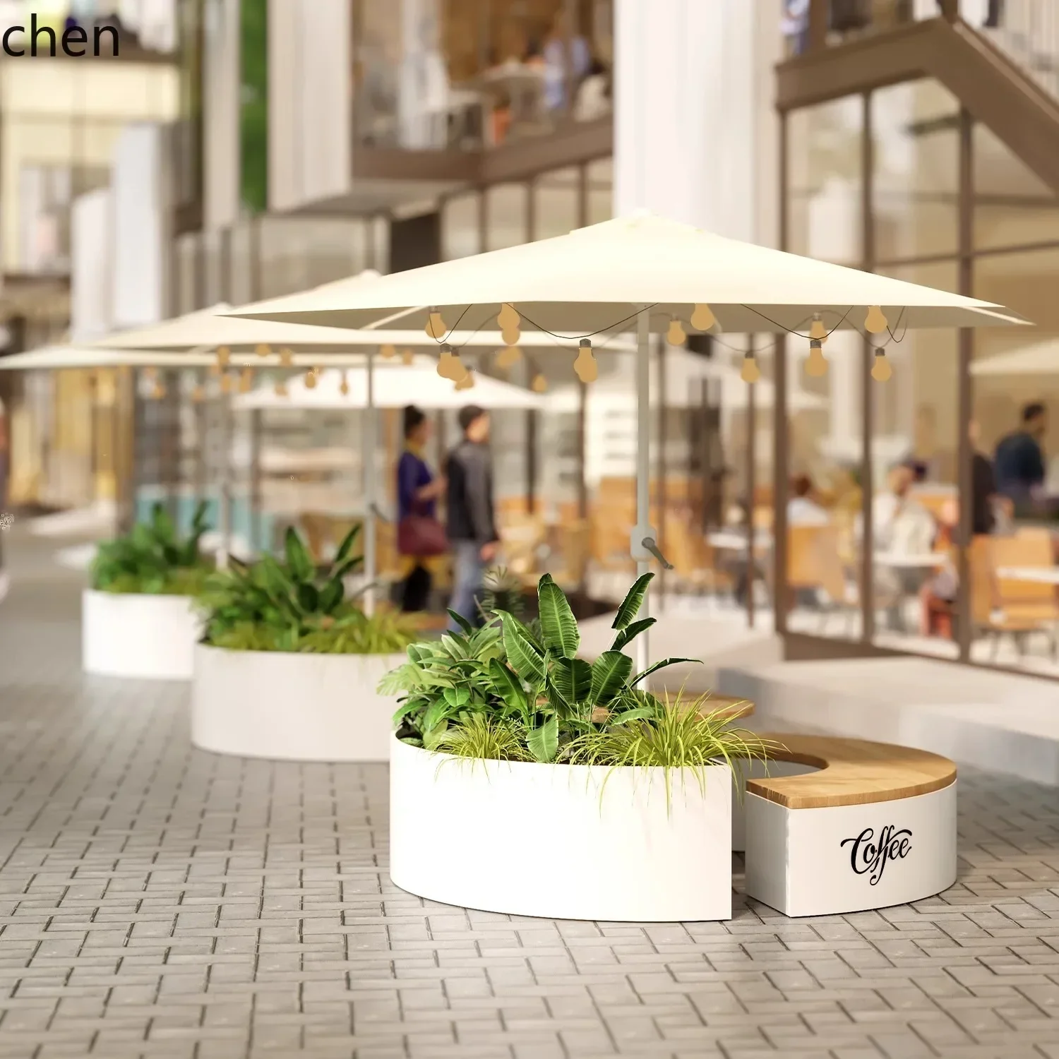 DSA  Outdoor Flower Box Restaurant Iron Art Planting Municipal Milk Tea Shop Partition Solar Flower Box