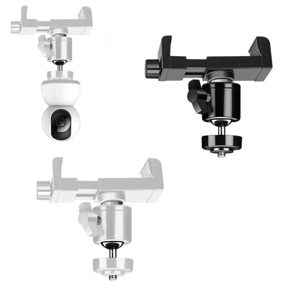 With 1/4 Screw 360° Rotation Mini Camera Holder No Punching Adjustable Monitor Bed Bracket Clip Fixation Camera PTZ Stand
