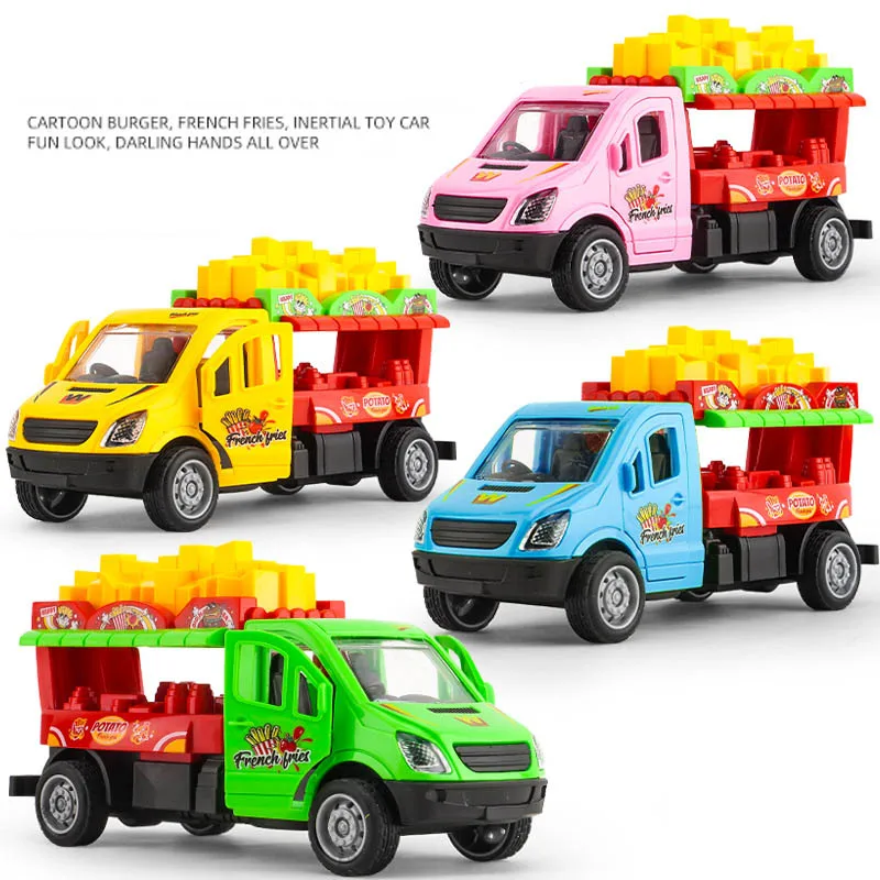 ألعاب تعليمية للأطفال محاكاة البطاطس المقلية شاحنة الوجبات السريعة لعبة سيارة الجمود الإبداعية بطاطس بلاستيكية صغيرة التراجع سيارة