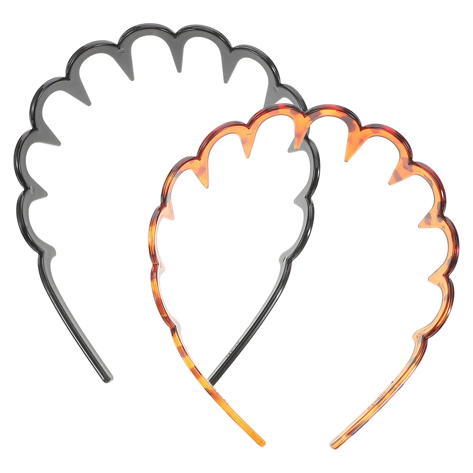 

2pcs Wavy Comb Headband For Women Face Washing Band Skincare Headbands Non Slip Plastic Hair Accessories Stylish Hair Hoop