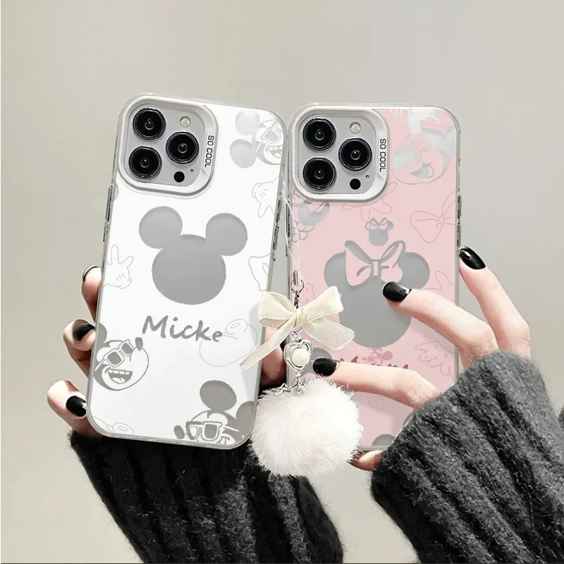 Disneys Mickey Minnie Mouse Lovely Phone Case For iPhone 16 15 14 13 12 11 Pro Max 7 8 Plus XR XS MAX MINI Happy Y2K Anti Fall