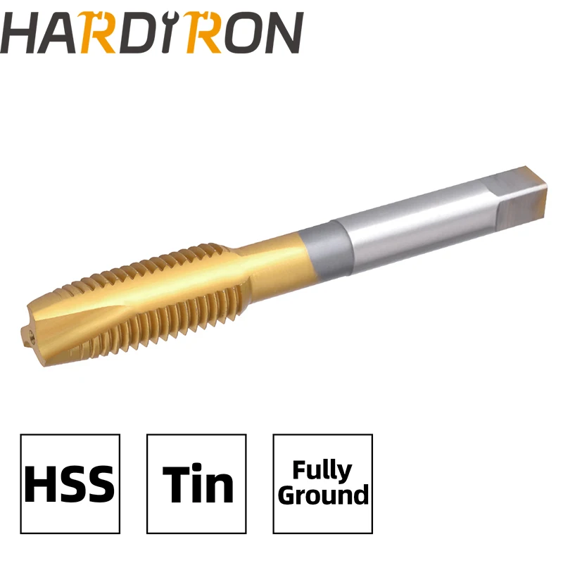 Hardiron M24 X 3 Spiral Point Tap, HSS Titanium coating Spiral Point Plug Threading Tap M24 x 3.0