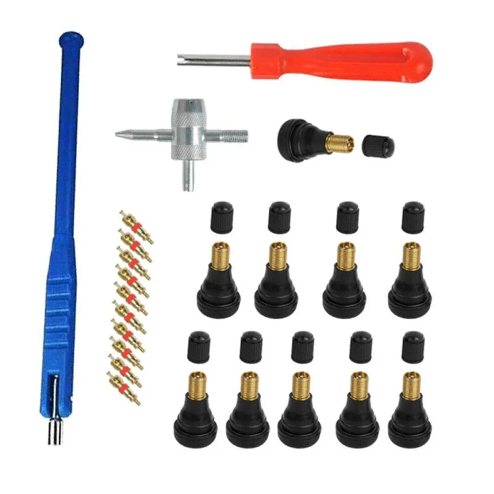 FINDME Valve Core 4 Way Tire Repair Tool Kit 23pcs Practical Brand New Durable