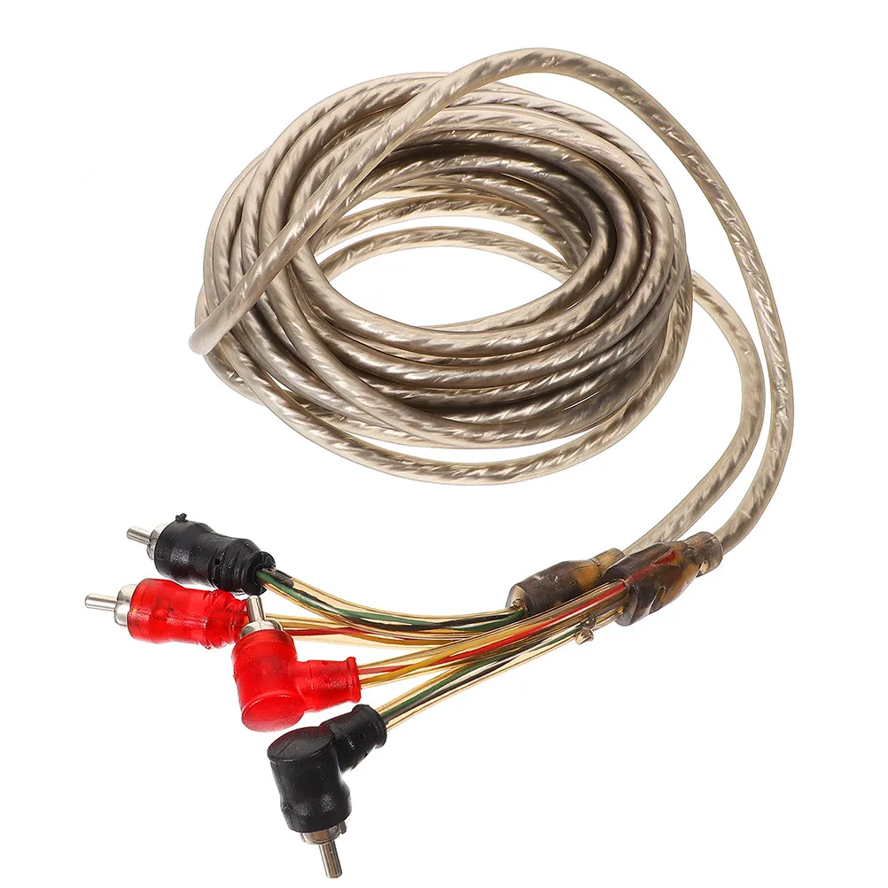 5M Car Speaker Wire Connectors Rca Speaker Cable Adapter for Subwoofer Shielded Audio Line Easy Install Universal Car Sound