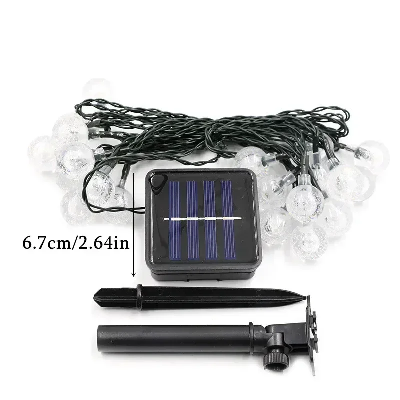 5/7/12 متر الشمسية سلسلة ضوء في الهواء الطلق LED كريستال غلوب ضوء الشمسية الجنية ضوء مصباح حديقة لعيد الميلاد حفل زفاف الديكور #6