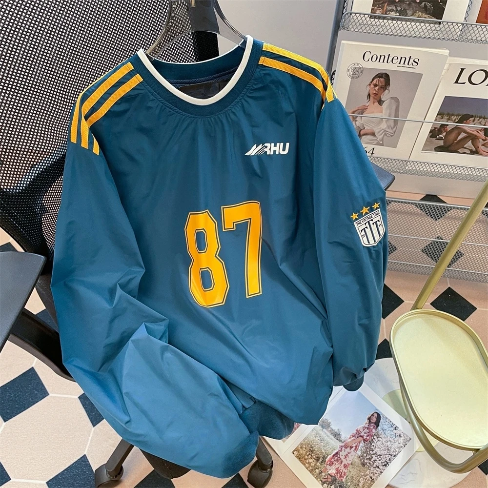 

Stripes O-Neck Sweatshirt Women Clothes Spring 2025 Versatile Oversized Long-Sleeved Top New Sle Creative Print Tops Streetwear