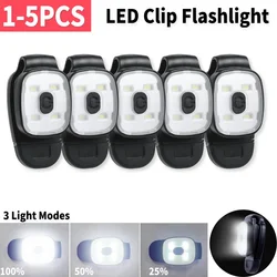 LED Clip Flashligh 3 Lighting Modes USB Rechargeable LED Clip Lamp Safety Warning Running Lights for Night Walking Fishing ﻿