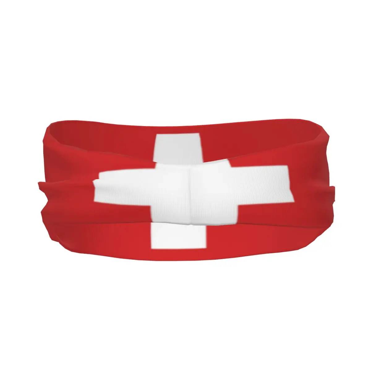 Sports Headband Swiss Flag Running Fitness Sweatband Absorbent Cycling Jog Hair Bandage