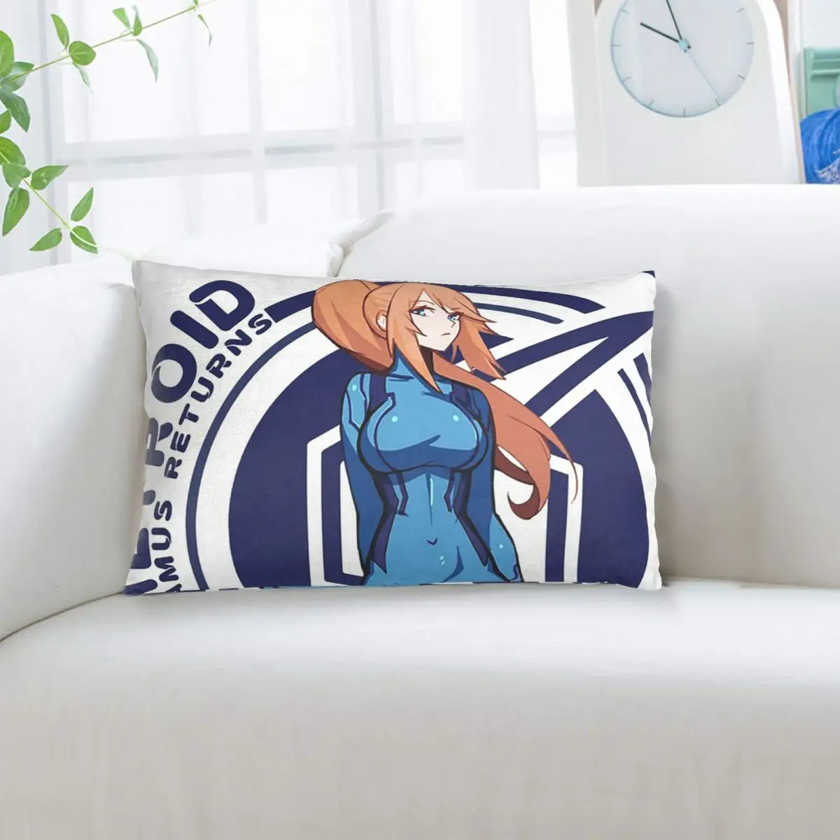 Funny Man Metroid Dread Game Samus Returns Rectangle Pillowcase Cushion Cover Decor Bedroom Bed Home Comfort Throw Pillow
