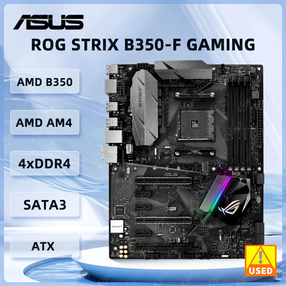 Placa base ASUS AMD B350 ROG STRIX B350-F GAMING AM4 DDR4 3200MHz 64GB compatible con 5600 2600 2700 3500 5700 3900 1700 cpu M.2 ATX