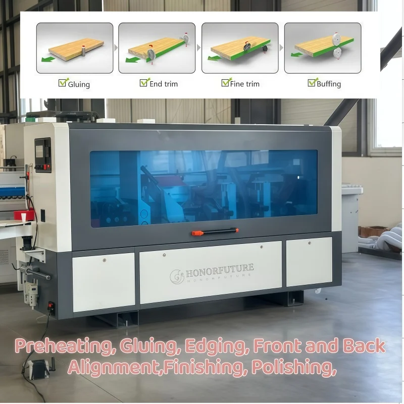 

Профессиональный кромкооблицовочный станок для дерева, МДФ, ПВХ с функцией зачистки и полировки, автоматический, для прямолинейной кромки, высокое качество