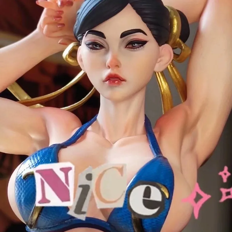 

3D Printed White Model GK Street Fighter Chun Li 8cm Assembly Practice Handmade Collectible Figure Static ACG Bilibili