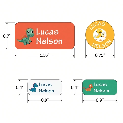 Imagen 2 del producto Pegatinas de nombre personalizadas 130 piezas - Etiquetas adhesivas personalizadas impermeables para ropa