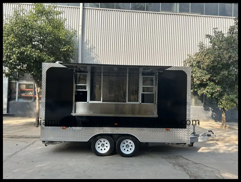 

Foodtruck Ice Cream Coffee Bubble Tea Food Truck Mobile Burger Pizza Snack Fast Food Trailer Fully Equipped Restaurant