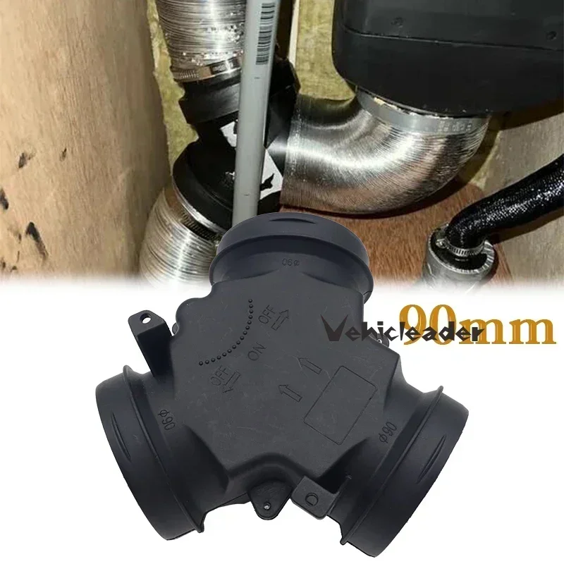 90mm Vavle Flap Parking Air Diesel Heater Vent Ducting Exhaust Pipe Joiner Connector Elbow Pipe Outlet for Eberspacher Webasto