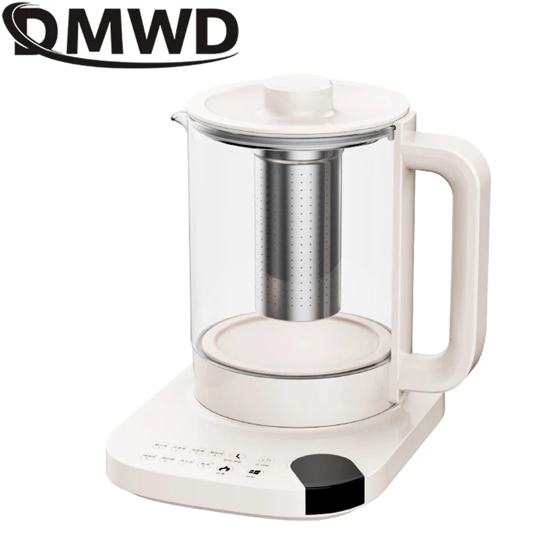 DMWD 1.8L Multifunction Electric Kettle Glass Health Pot Stew Porridge Slow Cooker Heater Hot Water Heating Insulation Kettles