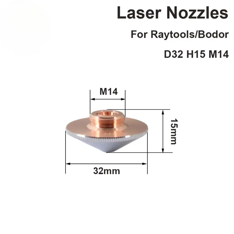 Raytools Nozzle Single/Double Layer Dia.32mm Caliber 0.8-5.0mm For Empower Fiber Laser Head Bodor Glorystar Laser Machine