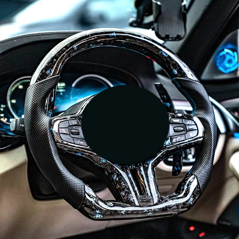 Racing Parts Car Forged Carbon Fiber Steering Wheel Quick Release Classic Steering Wheel for  X5 F15