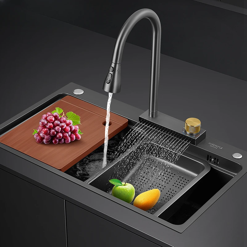 

X701-01B Feiyu 2.0 Single slot Waterfall integrated household vegetable washing basin, under basin