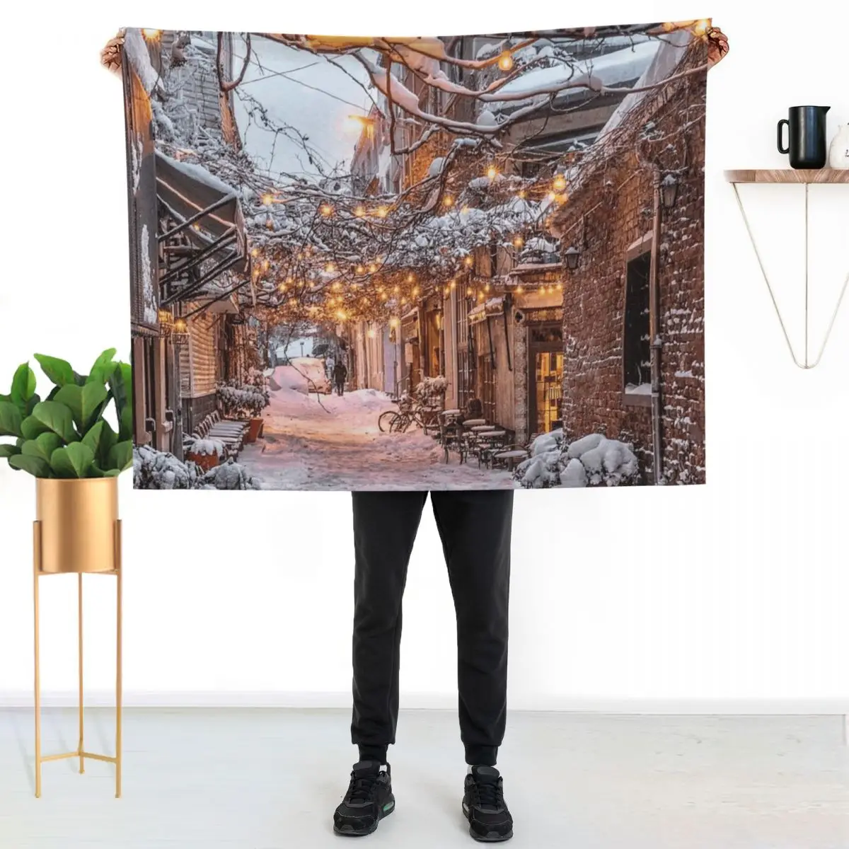 

Snow City Throw Blanket Thin Soft Blanket for Summer Night Sleeping